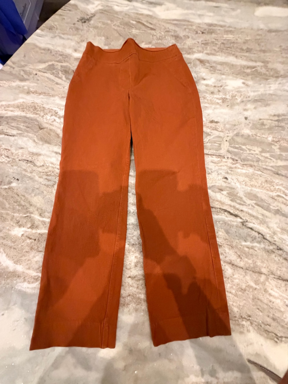 SPANX Wide Leg Ponte Pants Small Rust Pull On Stretch Shaping Pants